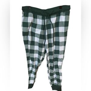 Joyspun Green Checked Waffle Pajama Joggers